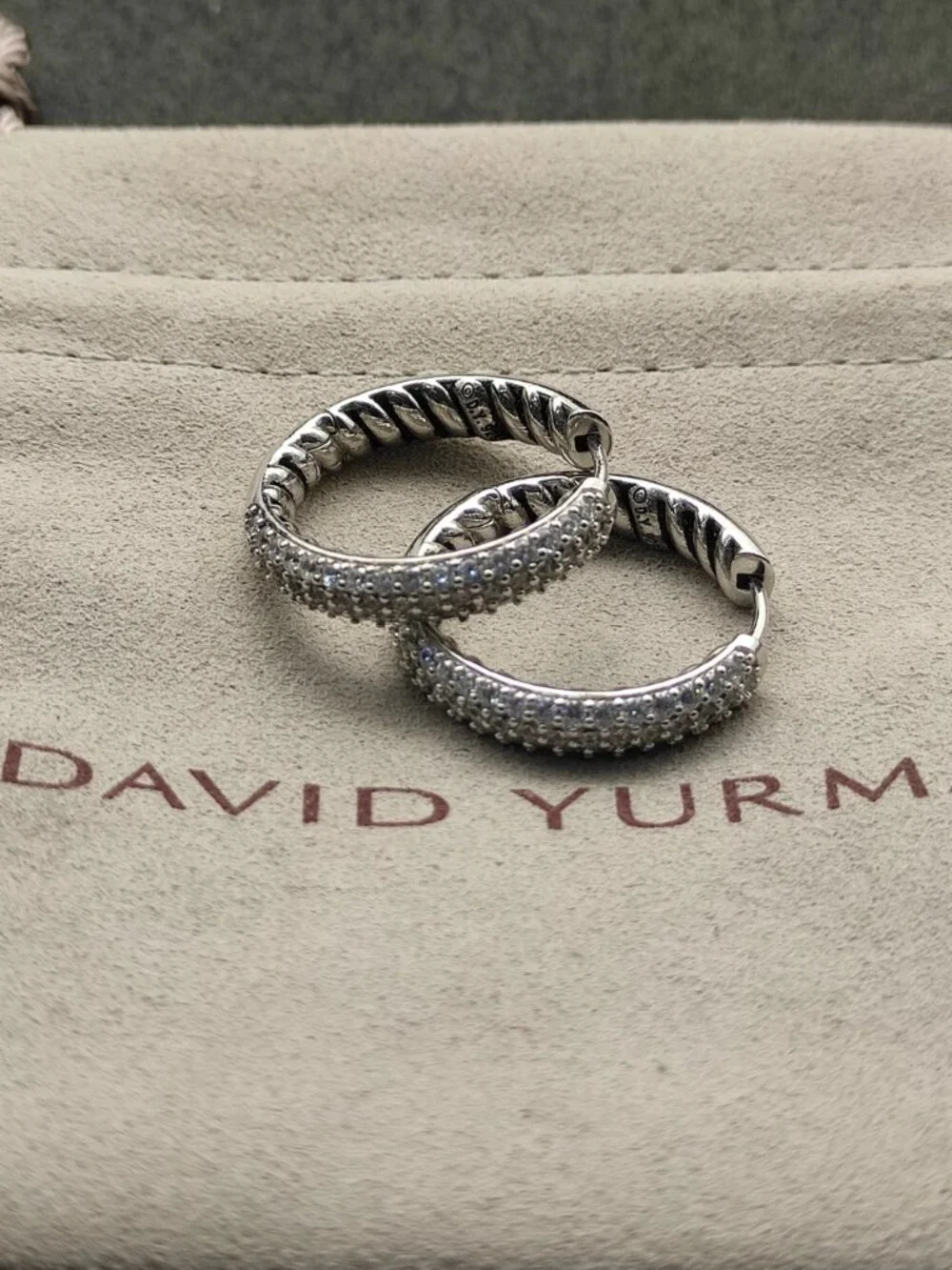 David Yurman 925 Silver Earrings with Original Pouch - Picture 2 of 8